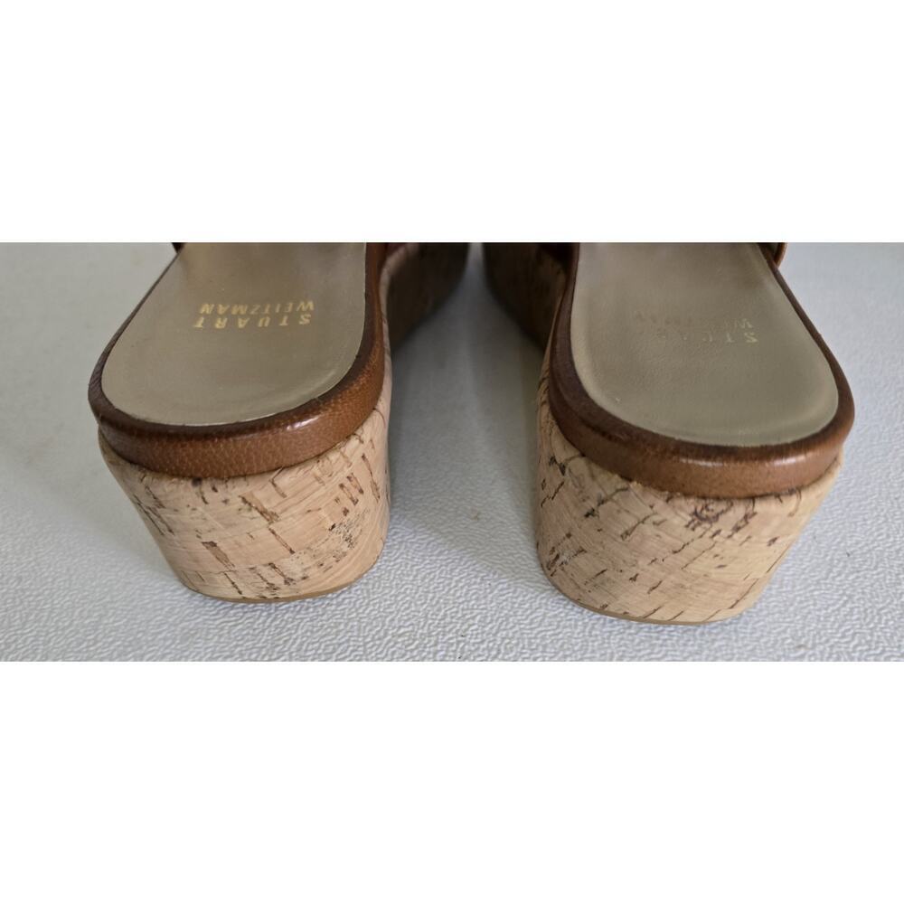 Stuart Weitzman Flatout Platform Sandal Brown Nap… - image 8